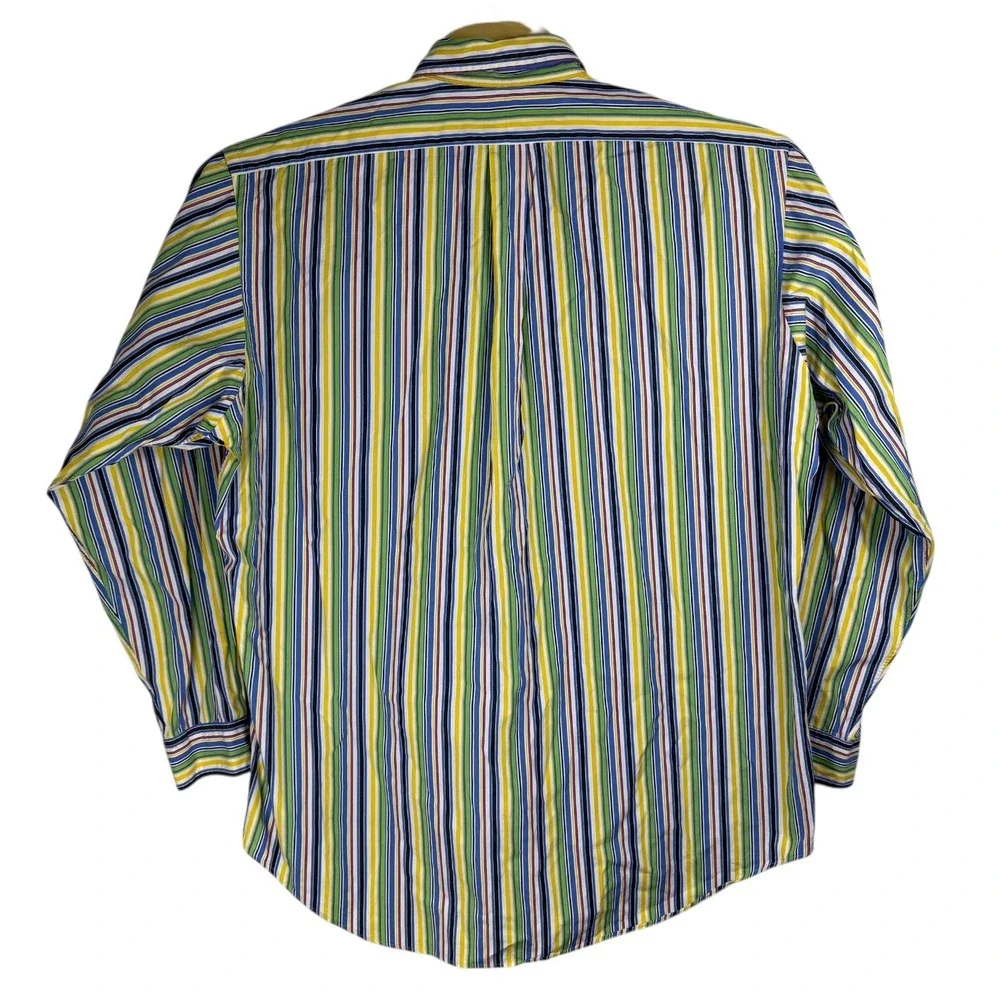 Vintage Polo‎ Ralph Lauren Shirt Mens XL Multicolor Striped Classic Fit Cotton